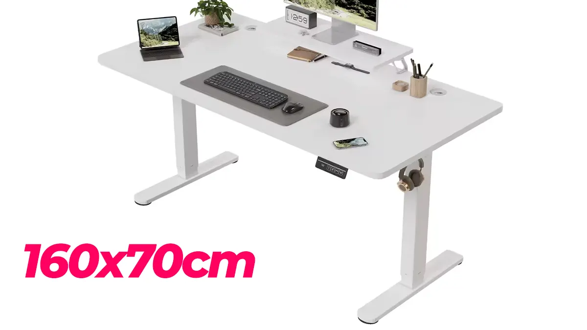 Mesa con motor de altura - 160x70cm - con elevador para monitor