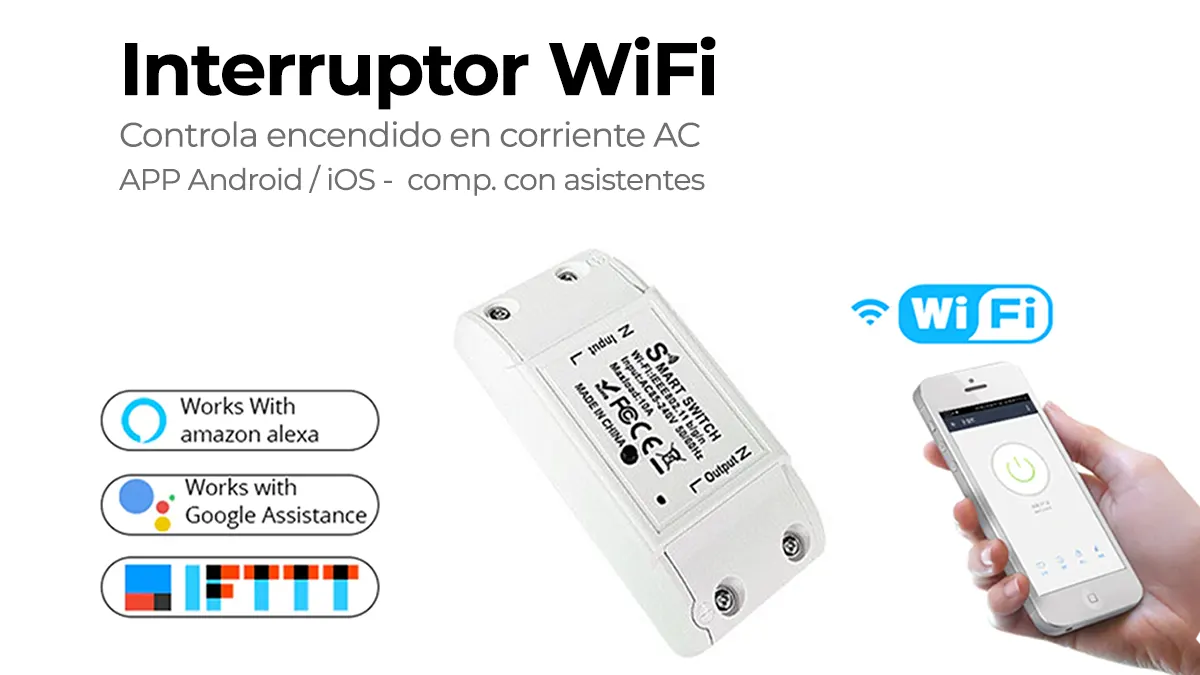 Interruptor AC WiFi - usable con Android / iOS / Alexa / Google Home