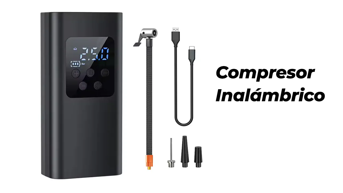 Compresor de aire portátil con batería recargable