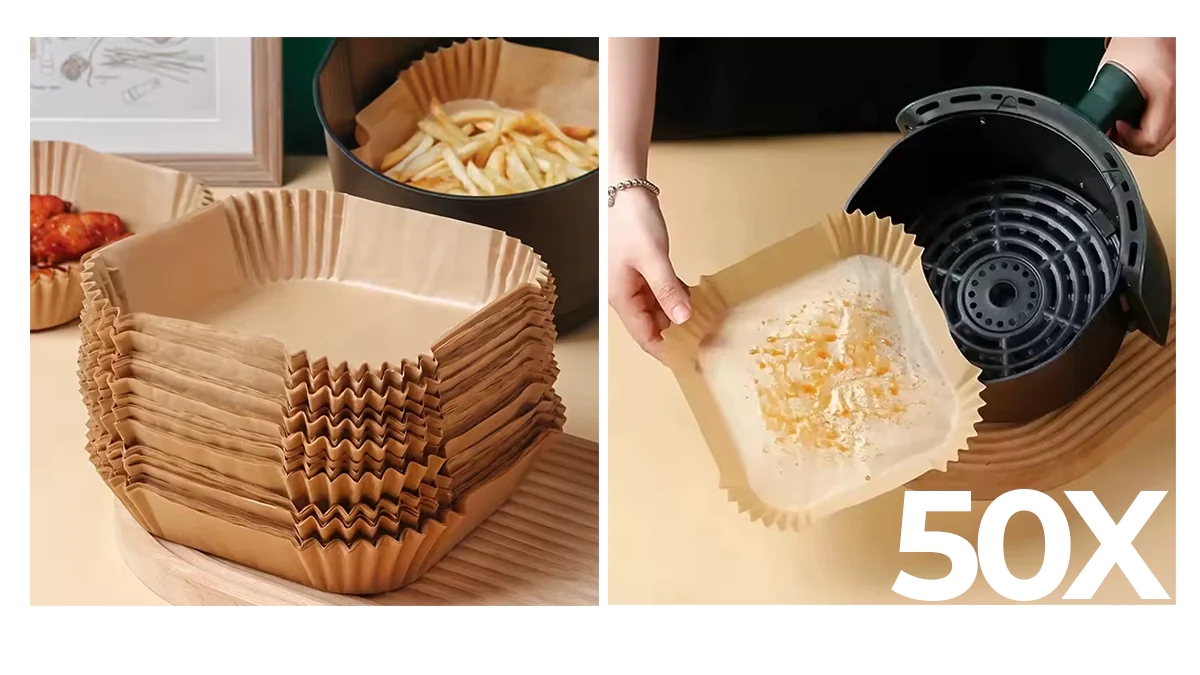 Pack de 50:  papel para freidora de aire - 20x20cm - Envío Gratis
