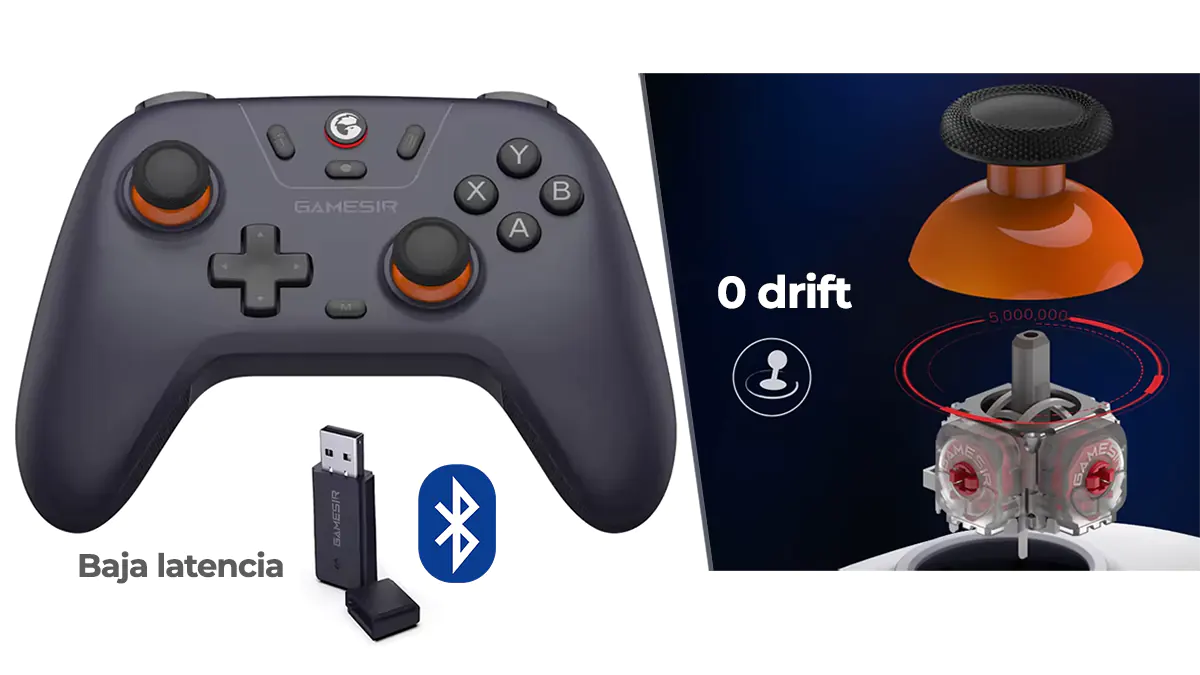 Mando bluetooth Gamesir Nova Lite - sticks efecto hall antidrift