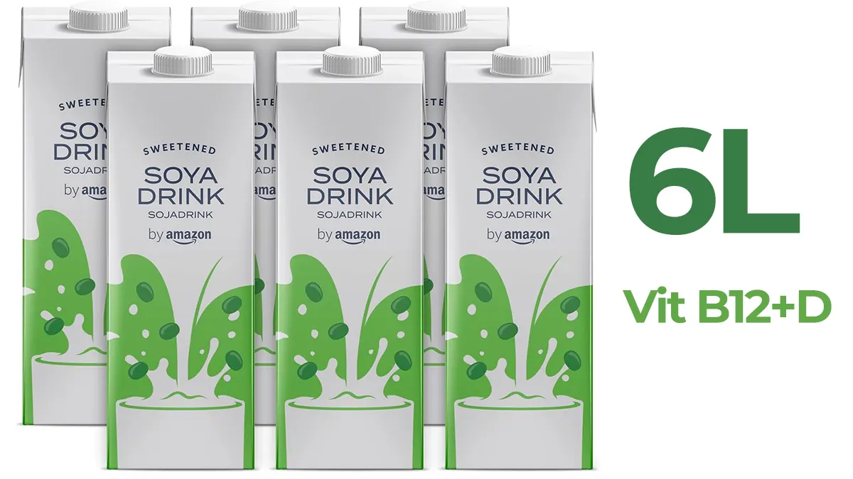6 litros Leche de Soja Amazon con Vitamina B12, D y B2