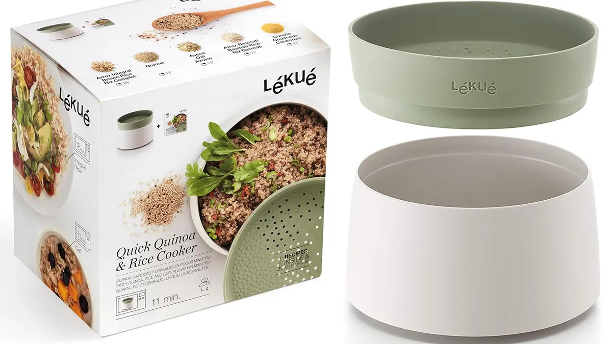 Recipiente Lékué para cocinar quinoa, arroz y más en el microondas