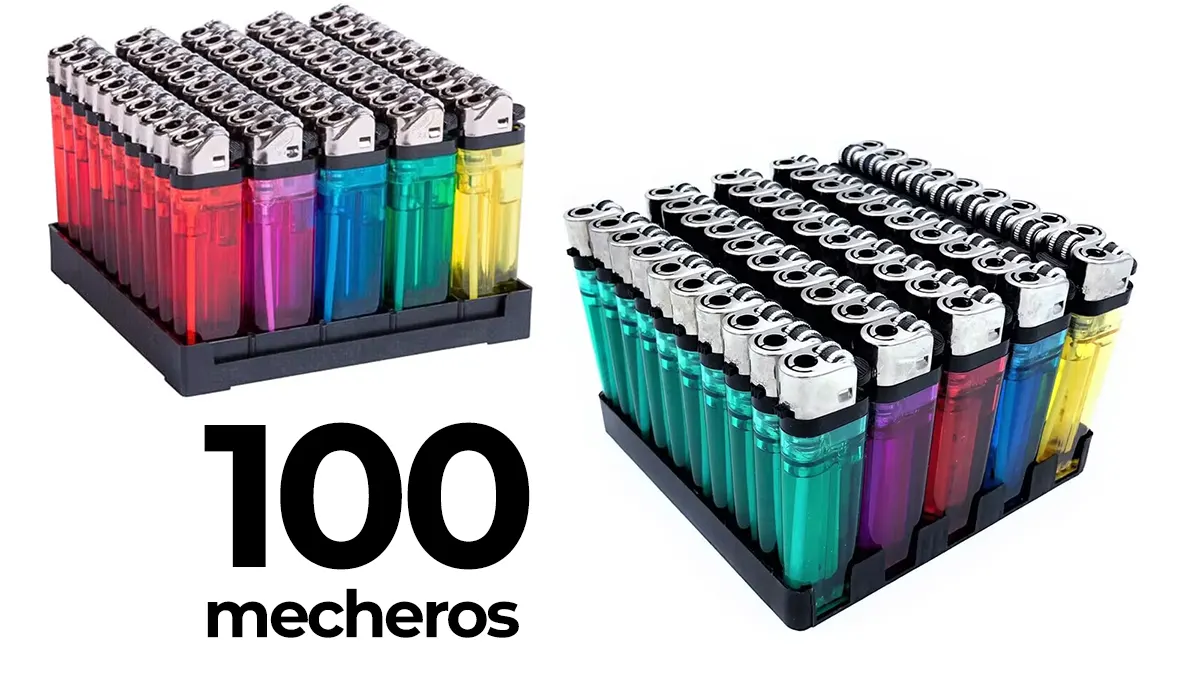 100 encendedores con llama ajustable