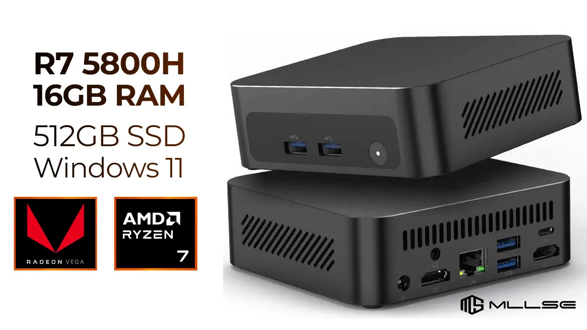 Mini PC Ryzen 7 5800H - 16GB RAM -  512GB SSD con Windows 11