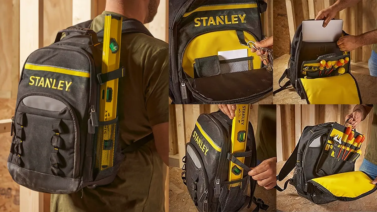 Mochila Stanley para herramientas y portátil - fondo reforzado