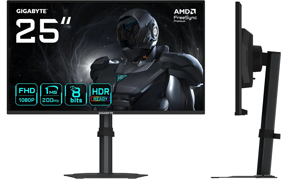 Monitor Gigabyte 25" IPS FULLHD 200Hz - altura ajustable - 120% sRGB