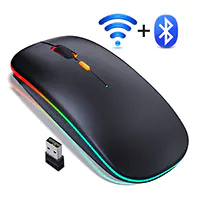 Ratón inalámbrico bluetooth con batería recargable y luz rgb
