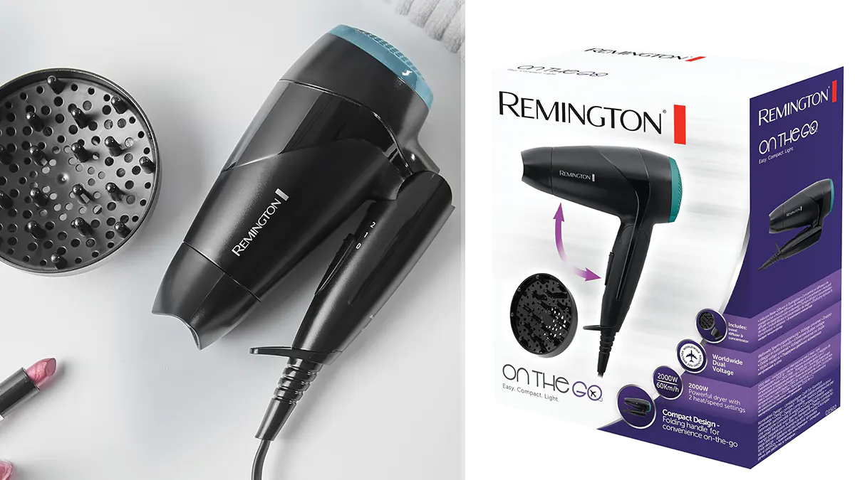 Secador de viaje Remington plegable - rinde como uno grande 2000W