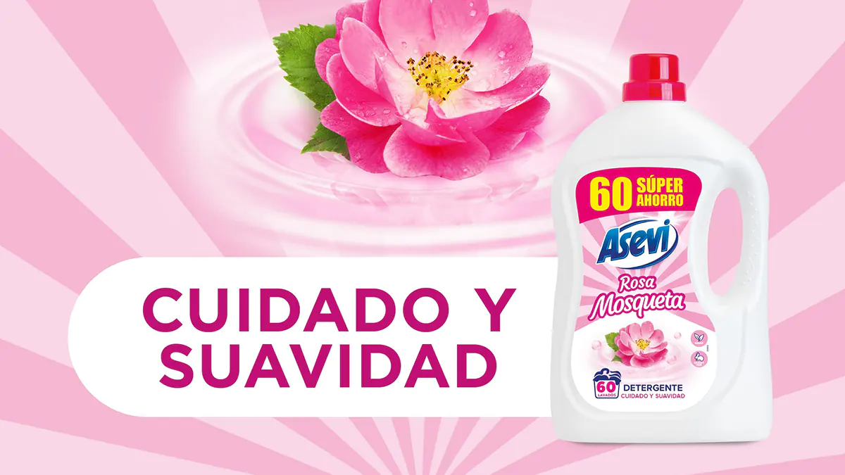 60 dosis detergente para ropa Asevi Rosa Mosqueta