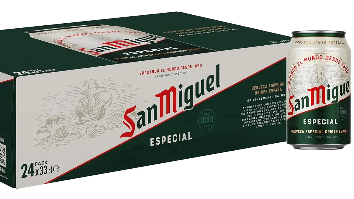 24 latas cerveza San Miguel - te dan 2.3€ en crédito Amazon