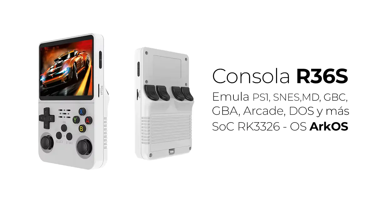 R36s ArkOS 64GB consola emuladora de videojuegos retro (PS1, GBA y más)