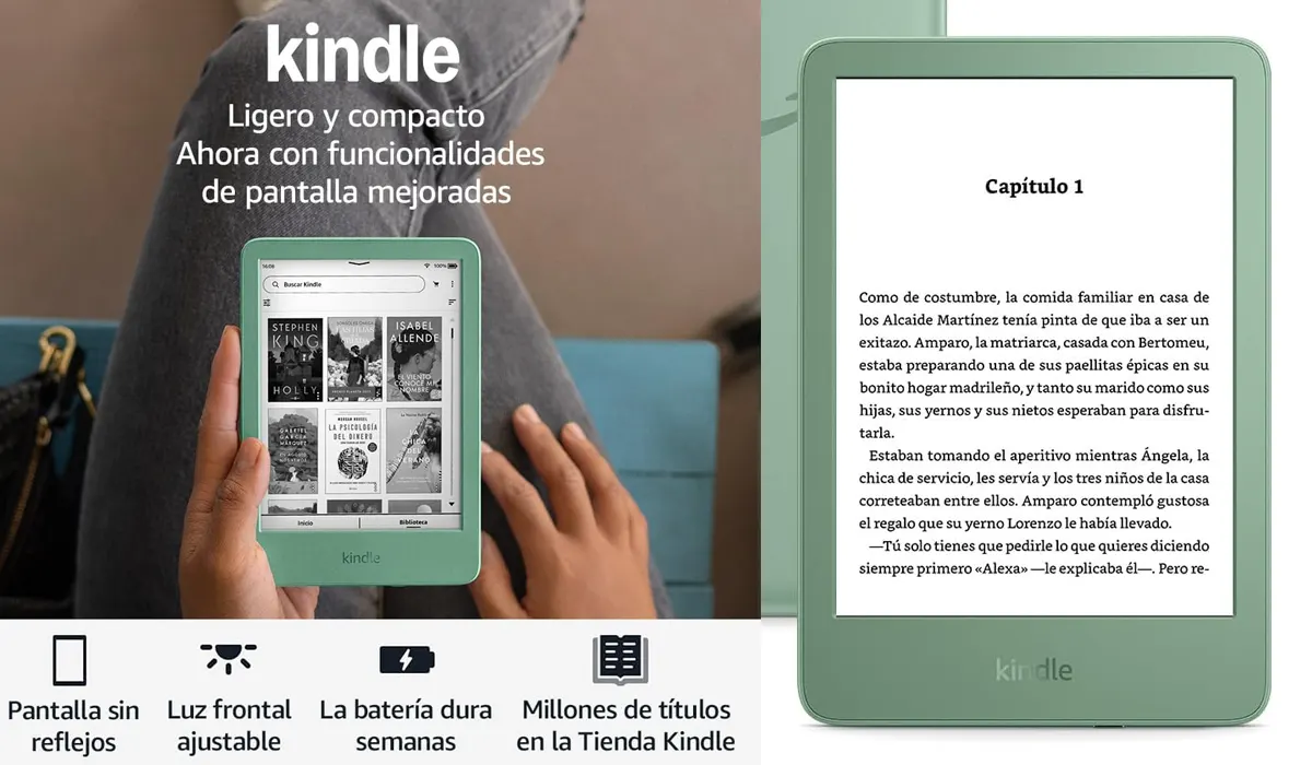 Lector de libros Kindle 11 - 6" 300ppp con LUZ - WiFi - bluetooth