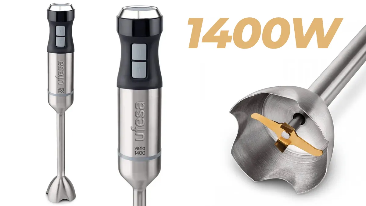 Batidora Ufesa 1400W - pie acero XL - cuchillas con titanio