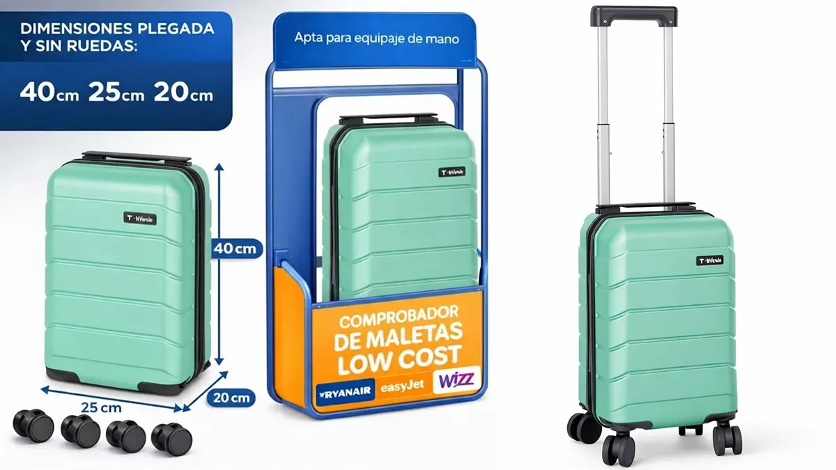 Maleta 40x25x20cm - ruedas que se desmontan para equipaje gratis Ryanair