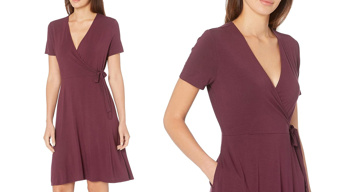 Vestido Amazon cruzado de manga corta