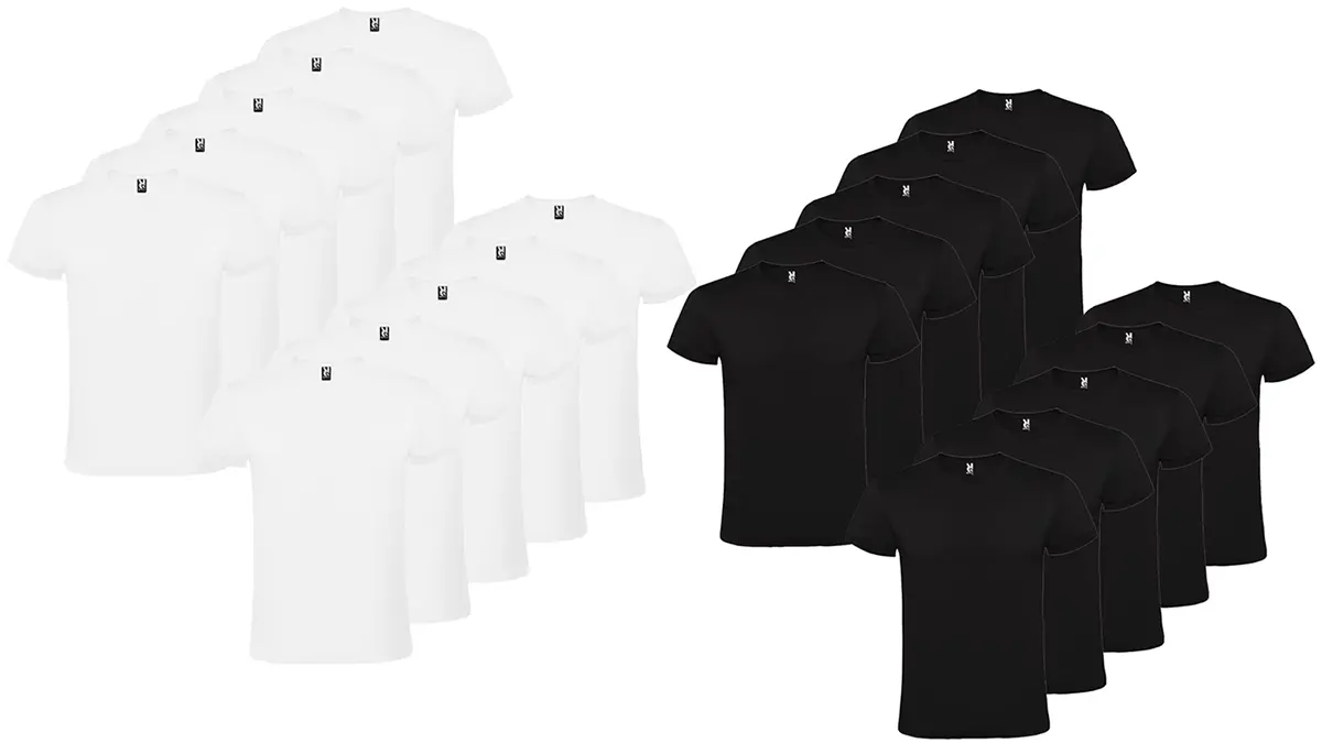 10 camisetas Roly - varios colores