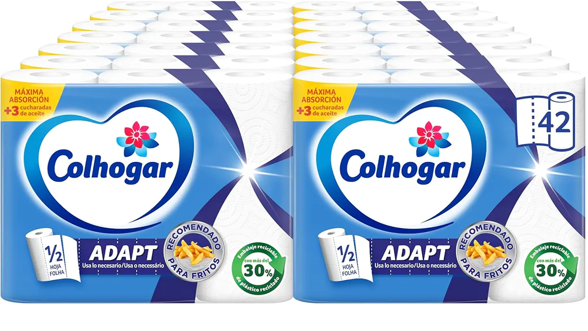 42 rollos cocina Colhogar Adapt - precorte media hoja para gastar menos