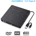 Lector DVD externo / grabadora CDs - USB-C / USB-A 3.0