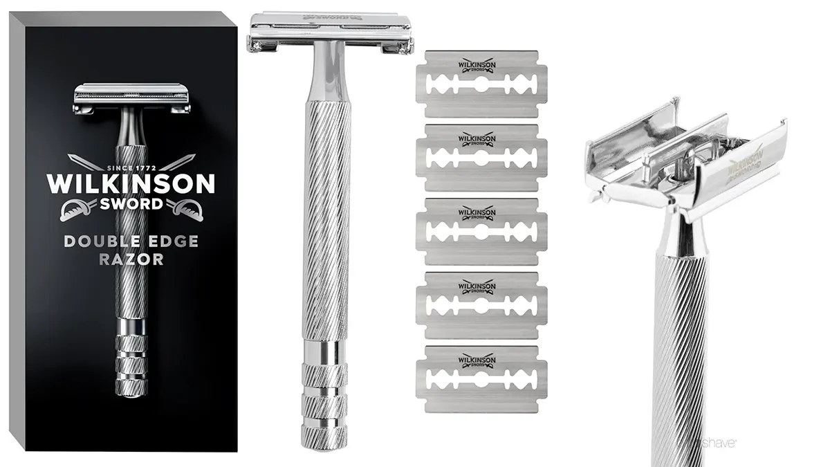 Maquinilla de afeitar clásica Wilkinson metálica + 5 recambios