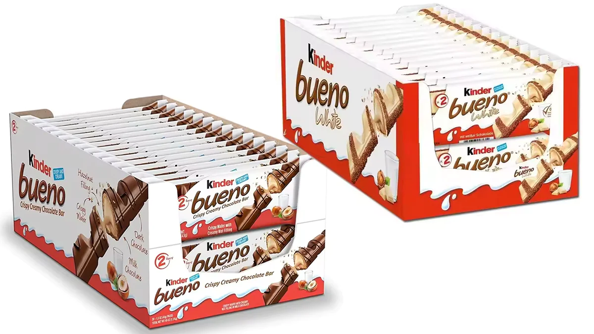 30 paquetes de 2 barritas Kinder Bueno - choco blanco y también negro