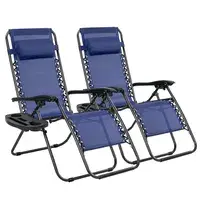 2 tumbonas plegables con portabebidas