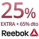 65% descuento + 25% extra en Reebok 65% descuento + 25% extra en Reebok