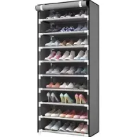 Zapatero cubierto con 9 estantes - 160 x 60 x 30cm