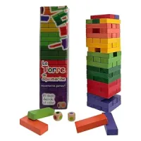 Juego de torre de colores + dado que elige el color a quitar por turno