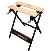 Banco de trabajo plegable Black + Decker  - resiste 160kg - mordaza regulable