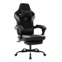 Silla gaming con respaldo reclinable y reposapiés