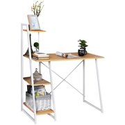 Mesa con 3 estantes en lateral izquierdo - estructura metálica - tablero 100x50cm