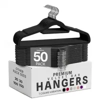 Pack 50 perchas de terciopelo antideslizante