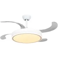 Lámpara ventilador aspas plegables, mando, tono ajustable