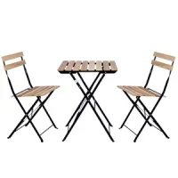 Mesa con 2 sillas plegables para balcón / terraza