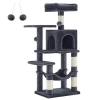 Árbol rascador para gatos con cueva, 3 rascadores y hamacas