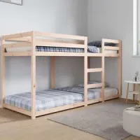 Litera de madera maciza para colchones de 80cm o 90cm x 190cm