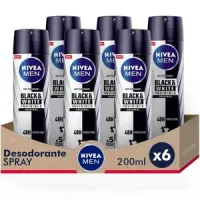 6 desodorantes 200ml Nivea Men Black &amp; White