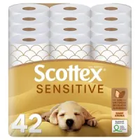 Pack 42 rollos de 3 capas Scottex Sensitive