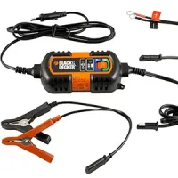Cargador de baterías de coche y moto (6V/12V) Black + Decker - toma mechero y pinzas