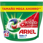 63 cápsulas Ariel Todoen1 PODS+ Extra Poder Quitamanchas