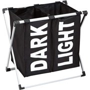 Cesto para ropa sucia con 2 compartimentos - plegable - lavable