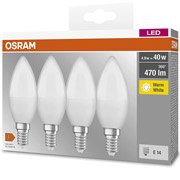 Pack 4 bombillas led Osram - 5W / blanco cálido - rosca fina E14