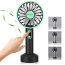 Ventilador de mano recargable con lámpara led - entre 2.5h y 8h de uso por carga