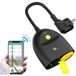 Enchufe doble WiFi resistente al agua IP44 para exterior - control independendiente de cada toma