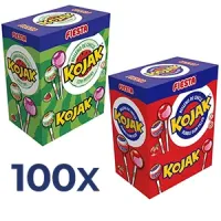 100 caramelos con palo Kojak Fiesta CON CHICLE