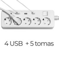 regleta 4 puertos USB
