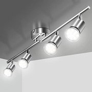 Lámpara de techo con 4 focos orientables en barra - usa bombillas GU10