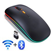 Ratón inalámbrico bluetooth con batería recargable y luz rgb Ratón inalámbrico bluetooth con batería recargable y luz rgb