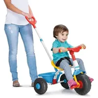Triciclo infantil Feber con empujador regulable en altura y arnés - 1 a 3 años